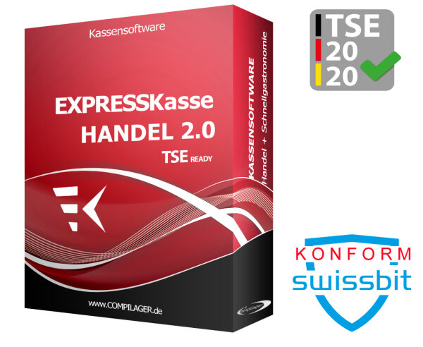 5 x EXPRESSKasse Handel 2 /X³ -  Touchscreen Kassensoftware für Handel, Laden, Cafe usw LIZENZ